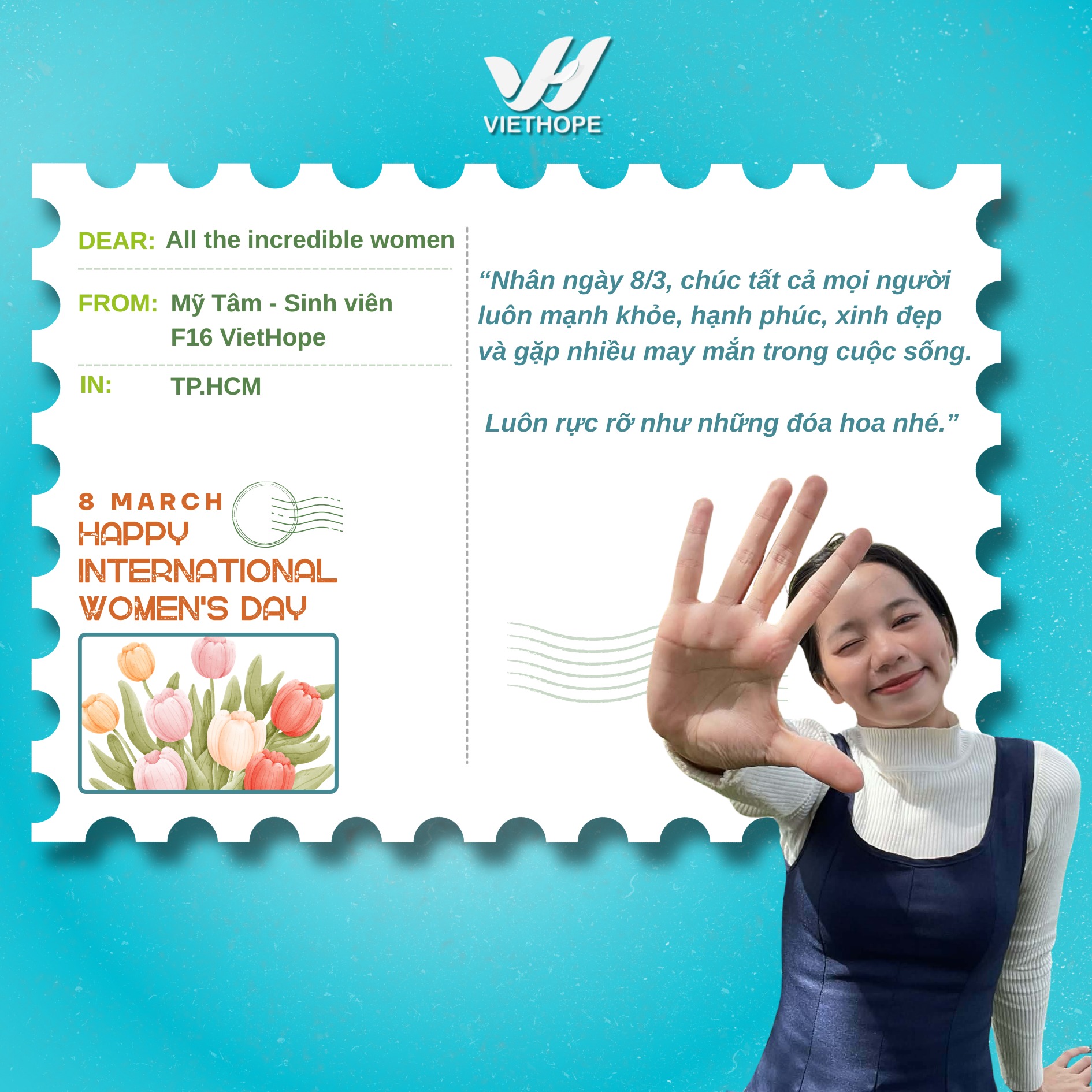 Lời chúc từ chị Mỹ Tâm - sinh viên F16 VietHope